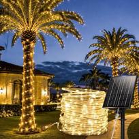 Sujungiamos saulės energijos grandininės lemputės lauke, 20 m, 200 LED, saulės energijos grandininės lemputės, IP65 atsparumas vandeniui, 19 režimų, nuotolinio valdymo vamzdinės lemputės, skirtos naudoti patalpose, lauke, terasose ir kiemuose