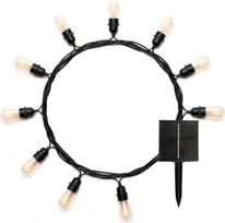 Sujungiamos saulės energija maitinamos „Solar Fairy Lights“ šviesos girliandos su 10 šiltos baltos spalvos LED lemputėmis, imituojančiomis liepsnos efektą, 8 m