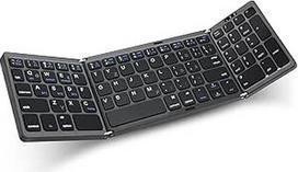 Sulankstoma "Bluetooth" klaviatūra, 3 "Bluetooth" kanalai su tiksliu jutikliniu kilimėliu, itin lengva nešiojamoji, įkraunama per C tipo jungtį, skirta "i-OS" / "Android" / "Windows", dvikalbė (vokiečių / anglų)