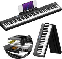 Sulankstomas 88 klavišų skaitmeninis pianinas su sveriamais klavišais, „Bluetooth“ MIDI ir garso jungtimi, 128 garsais ir ritmais, 2600 mAh baterija ir stereo garsiakalbiu; elektroninis pianinas pradedantiesiems ir muzikantams