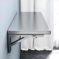 Sulankstomas nerūdijančio plieno rašomasis stalas, 50 kg apkrova, vietą taupantis virtuvės ir bufeto stalas, skirtas mažoms patalpoms, 110 cm x 40 cm – universalus darbo stalas