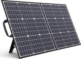 Sulankstomas saulės kolektorius, 100 W monokristalinis saulės įkroviklis su 2 USB prievadais, 18 V nuolatinės srovės išėjimu, PD 60 W tipo C saulės modulis, skirtas elektrinei, sodui, kempingui, kemperiams, žygiams, planšetiniams kompiuteriams ir kt.