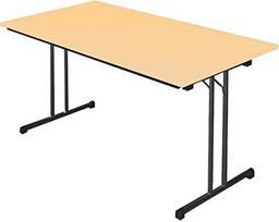Sulankstomas stalas Susitikimų stalas Valgyklos stalas Prekybos stalas Rašomasis stalas 140 x 70 cm RAL 9005 Juodas klevo dekoras
