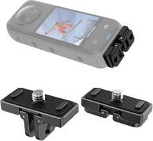 Sulankstomas tvirtinimo adapteris, skirtas „Insta360 X4“, „X3“, „X2“, „Ace Pro“ ir „Ace“ modeliams su 1/4 colio sraigtų skylėmis – greito atjungimo adapteris, universalus veiksmo kamerai
