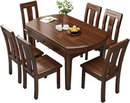 Sulankstomas valgomojo stalas, riešutmedžio aukščio valgomojo stalas, daugiafunkcinis ištraukiamas valgomojo stalas, virtuvės stalas, teleskopinis medžio masyvo stalas