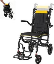 Sulankstomas, lengvas, aliuminis „Ultraléger Chaise“ transportinis vežimėlis suaugusiems su teleskopine rankena, 20 cm „Honeycomb“ padangomis, patobulinta amortizacijos sistema, tvirtu rėmu ir pagalbiniu pedalu