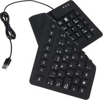 Sulankstomos klaviatūros, 105 klavišai, ispaniška, USB, laidinė, nešiojamoji, sulankstoma rašomosios mašinėlės klaviatūra, itin plona, sulankstoma, tyli, atspari vandeniui ir dulkėms, silikoninė klaviatūra kompiuteriui, nešiojamajam kompiuteriui