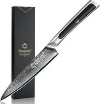 Sunnecko Damasko universalus kepsnių peilis Virėjo peilis 13 cm Profesionalus Damasko virtuvinis peilis Virtuvinis peilis 67 sluoksnių Damasko peilis Aštrus daržovių peilis Peilis su ergonomiška rankena Sun Series