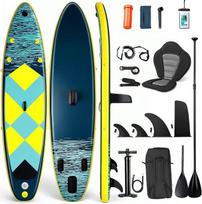 SUP (Stand Up Paddle) lenta, pripučiama SUP lenta suaugusiems ir pradedantiesiems, neslystantis EVA denis, komplekte su visais reikalingais priedais, universali SUP lenta ežerams, upėms ir jūrai | SUP lenta suaugusiems ir pradedantiesiems, neslystantis EV