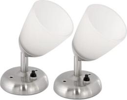 Svajonių apšvietimas 12 V LED lempos Caravan skaitymo lempa Sieninė lempa Caravan Boat Warm White Sand Nickel LED Spot Pack of 2