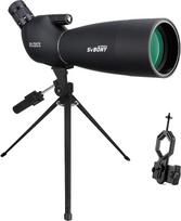 SVBONY SV28 žiūronai su trikoju, 25–75×70 žiūronas su telefono adapteriu, IP65 atsparus vandeniui ir rasai žiūronas, skirtas šaudymui į taikinius ir paukščių stebėjimui