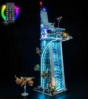 Šviesa, suderinama su "Lego Avengers" bokštu, LED apšvietimas, suderinamas su LEGO 76269 "Marvel Avengers" bokštu - tik šviesų rinkinys, be modelio (nuotolinio valdymo versija)