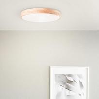 Šviestuvas "Lightbox Basic" LED sieninis ir lubų šviestuvas | Skersmuo 50 cm | Medinis rėmas iš gumos medžio ir CCT (3000-6500 K), laikmatis ir naktinė šviesa | Nuotolinio valdymo pulteliu reguliuojamas apšvietimas | 3800 lm | Pagamintas iš metalo, medžio
