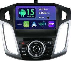 SXAUTO Android 15 IPS automobilinis radijas "Ford Focus" (2012-2017 m.) - Integruotas "CarPlay Android" automobilis - atbulinės eigos kamera nemokamai - 2G + 64G - Valdymas vairu DAB Fast-Boot WiFi DSP AHD Bluetooth - 2 DIN 9 colių