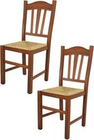 t m c s „Tommychairs“ „Silvana“ kėdės virtuvei ir valgomajam, tvirtas bukmedžio rėmas, nudažytos šviesiai riešutų rudos spalvos, su šiaudų sėdimoji dalis, 2 vnt. rinkinys