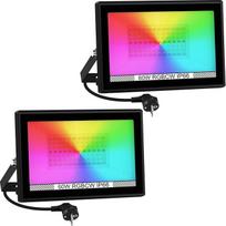 T-SUNUS RGB LED prožektorius lauke 60 W, RGB prožektorius lauke su "Bluetooth" programėlės valdymu, IP66 vandeniui atsparus išmanusis prožektorius, 16 milijonų spalvų, skirtas vakarėliams, medžiui, sodui