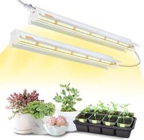 T5 augalų lempos kambariniams augalams, 40 cm, 2 vnt. (10 W x 2), pilno spektro LED augalų šviesos su reflektoriais daigams, 4000 K baltos spalvos auginimo lempos juosta lentynoms ir lentynėlėms
