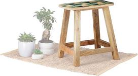Taburetė - 2 in 1, šoninis stalas ir taburetė iš medžio masyvo Šiuolaikinis x 44 x 18 x 42 x 26 cm - Natūralus