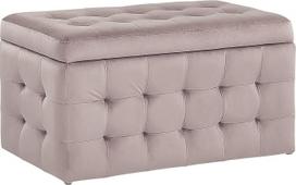 Taburetė su laikymo dangčiu Velvet Pink Bed Bench Chest Footstool Modern Michigan