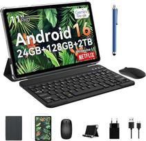 TABWEE T90EX 11 colių "Android 16" planšetinis kompiuteris su klaviatūra - 24GB RAM + 128GB ROM, aštuonių branduolių T615, 1920x1200 FHD+IPS, 8000 mAh baterija, 13 MP AI kamera, Gemini AI 3.0/Widevine L1/GPS/Face ID/Tabletas su WLAN 5g