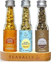 TEABALLS "Feel Good" rinkinys su imbieru, ciberžole ir apelsinais, "Chai Latte", "Good Morning", 3 puodelių rinkinys, skirtas 225 puodeliams ekologiškos arbatos