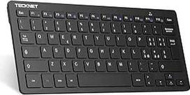TECKNET Itališka QWERTY išdėstymo belaidė kompiuterio klaviatūra, belaidė klaviatūra "Windows" ir "Android" išmaniesiems televizoriams, labai ilgai veikianti baterija, tyli ir itin plona