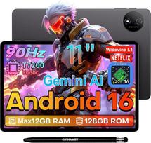TECLAST P50T "Android 16" planšetinis kompiuteris 11 colių "Gemini AI", 90 Hz ekranas, T7200 aštuonių branduolių žaidimų planšetinis kompiuteris, 2.4G+5G "Wi-Fi", 12GB RAM + 128GB ROM (5 TB TF), 7000 mAh, "Widevine L1", GPS/13MP/GMS/OTG, planšetinis kom