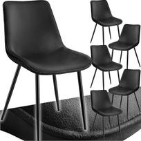 tectake® Valgomojo kėdės, 6 vnt., aksominio audinio kėdės su atlošu, ergonomiškos valgomojo kėdės, patogios virtuvės kėdės, valgomojo kėdės, kokteilinės kėdės prie svetainės, valgomojo, virtuvės stalo - juodos spalvos