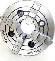 Tekinimo staklių griebtuvas, 160 mm, 4-žandų viengubas griebtuvas, K72-160, rankinis metalo tekinimo staklių griebtuvas