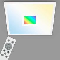 TELEFUNKEN – LED panelė, LED lubinis šviestuvas, reguliuojamo ryškumo, su nuotolinio valdymo pultu, RGB interjero apšvietimas, 24 vatai, 2400 lm, laikmačio funkcija, 445 x 445 x 62 mm (ilgis x plotis x aukštis)