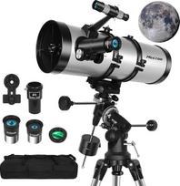 Teleskopas, 150EQ Newtono reflektorinis teleskopas, profesionalus astronomijos teleskopas suaugusiesiems ir pradedantiesiems, astronominis veidrodinis teleskopas su ekvatoriniu laikikliu, mobiliojo telefono laikikliu, trikoju, mėnulio filtru ir nešiojimu