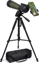 Teleskopas „Spotting Scope 25–75“ (80 cm) su 160 cm trikoju ir išmaniojo telefono laikikliu