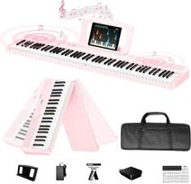 TERENCE V50 88 klavišų sulankstomas elektrinis pianinas su progresyviąja klavišų jėgos sistema, rožinis