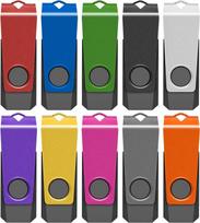 TEWENE 10 vnt. 32GB USB atmintukų 3.0 rinkinys. USB atmintukas su raktų pakabuku ir lipdukais, skirtas kompiuteriams, automobiliams ir televizoriams
