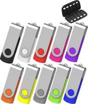TEWENE 32GB USB atmintinė, 10 vnt., USB 2.0 duomenų kaupiklis su krepšeliu, besisukanti sulankstoma atmintinė, "Pendrive" atmintinė
