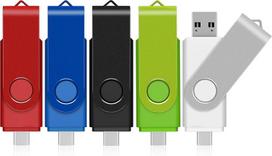 TEWENE USB C atmintinė 8GB, 5 vnt., USB 2.0 atmintinė telefonams ir planšetiniams kompiuteriams, atmintinė mobiliesiems telefonams 2 viename (USB-C ir USB-A), skirta telefonams, planšetiniams kompiuteriams ir "Android" telefonams bei kompiuteriams