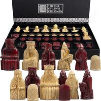The Isle of Lewis Chessmen Regency Chess Oficialūs Lewiso šachmatų figūros Raudona versija 4 Queen Edition