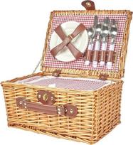 The Home Deco Factory Willow Picnic Basket with Crockery Garden