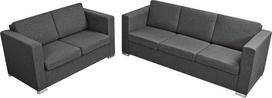 Tidyard Dviejų dalių sofos komplektas, svetainės sofa, miegamojo sofa, sofa-lova, poilsio sofa, biuro sofa, minkšta sofa, medžiaginė sofa, minkšti baldai, dizaino sofa, audinys, tamsiai pilka