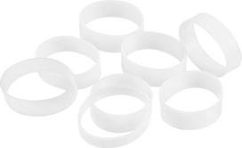 Tiekimo schema: 100 vnt. silikoninių guminių juostelių, 12 x 5 mm, gumos juostelės, kabelių surišimo juostelės, tvirtos elastingos juostelės, neslystančios, skirtos virvelėms pakuoti, maišeliams, baltos spalvos
