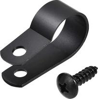 Tiekimo schema: 16 mm nailono „R“ tipo kabelio spaustukas su varžtais, juodos spalvos, 50 vnt.