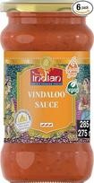 Tikras indiškas „Vindaloo“ padažas – ypač aštrus paruoštas padažas greitam patiekalų gaminimui iš natūralių ingredientų – autentiška indiška virtuvė – veganiškas ir be glitimo – 6 x 285 g
