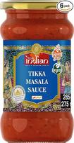 Tikras indiškas „Tikka Masala“ padažas, maloniai aštrus paruoštas padažas greitiems patiekalams iš natūralių ingredientų, autentiška indiška virtuvė, veganiškas ir be glitimo (6 x 285 g)