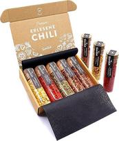 TIMBER TASTE® aštrių čili prieskonių dovanų rinkinys moterims ir vyrams [iki 700000 SCOVILLE] - 5 rankomis rinktų čili prieskonių rinkinys Dovana jai - speciali dovana suaugusiesiems gimtadienio proga
