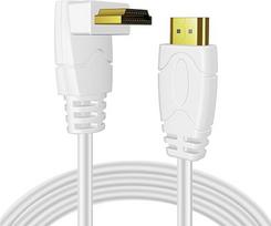 TNP 4K HDMI kabelis su 270 laipsnių kampu (3,0 m) – Baltas, didelės spartos 18Gbps HDMI kabelis, palaikantis 4K, 60 Hz, HDR, 2K, 2160p, 1080p, 1440p, 3D, ARC/eARC ir Ethernet, skirtas vaizdo žaidimams „Xbox One X“, „PS4 Pro“ ir „Apple TV“ bei HDTV