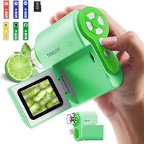 TOMLOV P20 rankinis skaitmeninis mikroskopas, 3-in-1 kišeninis mikroskopas vaikams, nešiojamoji 1080P DV kamera su sulankstomu 2 colių LCD ekranu, suderinama su kompiuteriu, 6 LED lemputės, 6 stikliukai, 32GB (žalias)
