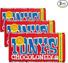 TONY'S CHOCOLONELY – Pieninis šokoladas, 180 g – „Fairtrade“ šokoladas. Be palmių aliejaus, pagamintas Belgijoje (3 vnt. pakuotė)