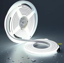 TOPAI 24 V COB LED juosta 5 m šaltai baltos spalvos, atspari vandeniui, labai ryški 1200 LM/M CRI>92, neoninė 6000 K LED juosta 480LED/M, lipni, pjaustoma, skirta miegamajam, svetainei