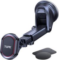 TOPK mobiliojo telefono laikiklis automobilyje Magnetas su stipria siurbimo galia prietaisų skydeliui ir priekiniam stiklui, universalus 360° pasukamas automobilinis mobiliojo telefono laikiklis "iPhone Huawei Samsung
