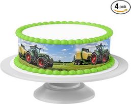 Tortas Juosta Traktorius Valgomas - pakuotė iš 4 24 cm x 5 cm Tinka tortams iki 30 cm valgyti - Kūrybiška tortų puošyba